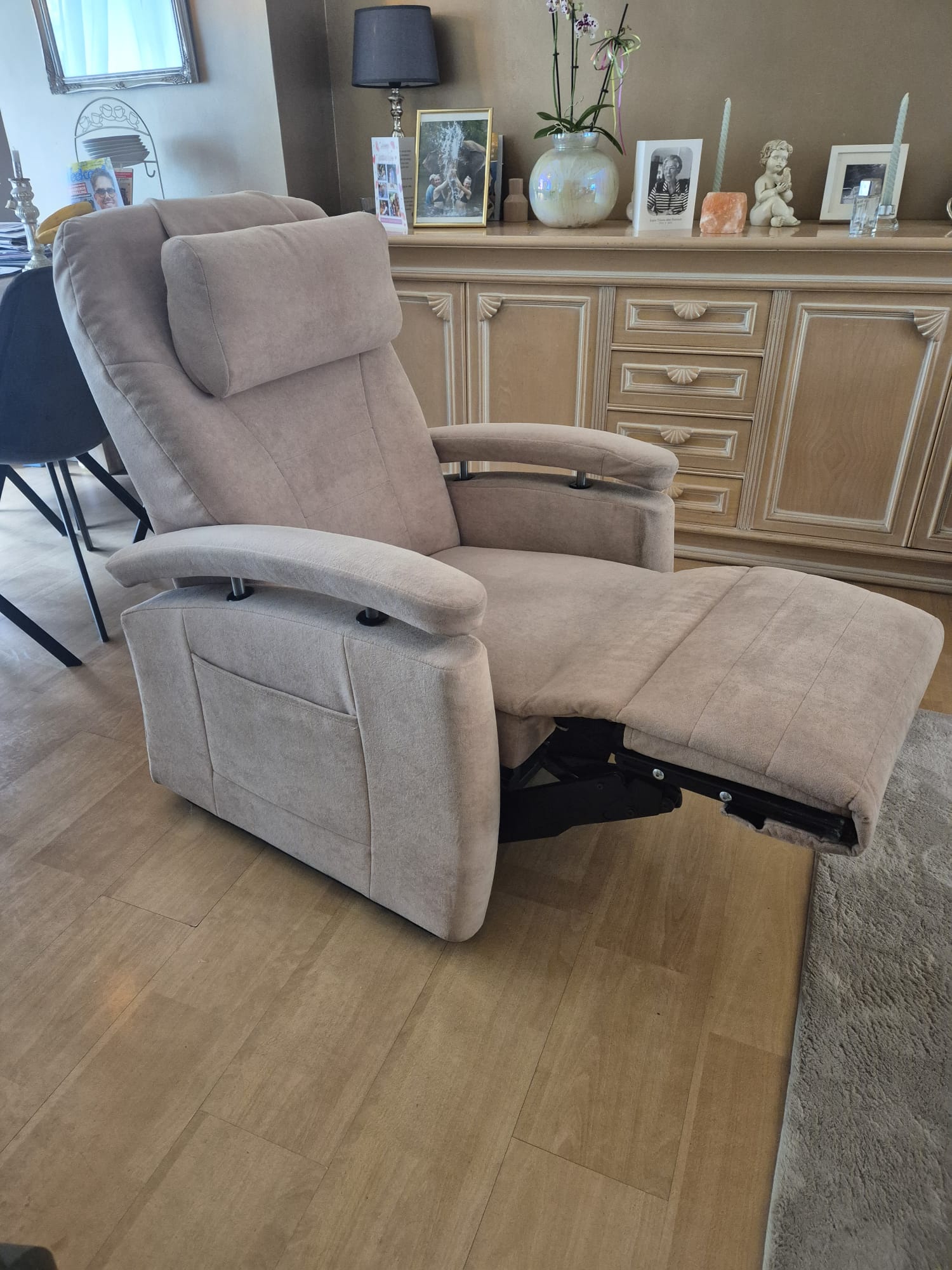 Stoffen relaxfauteuil na de reiniging
